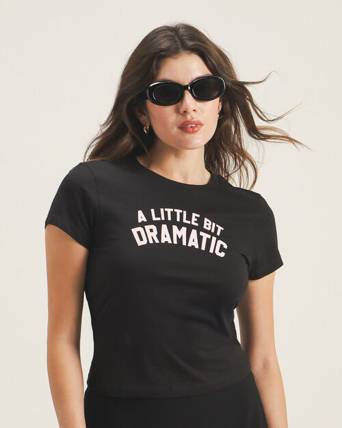 Playera Negra Estampada