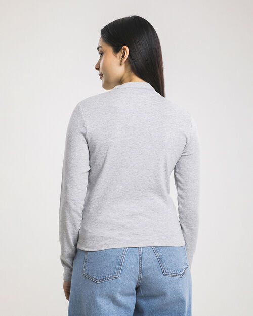 Playera Gris Cuello Alto