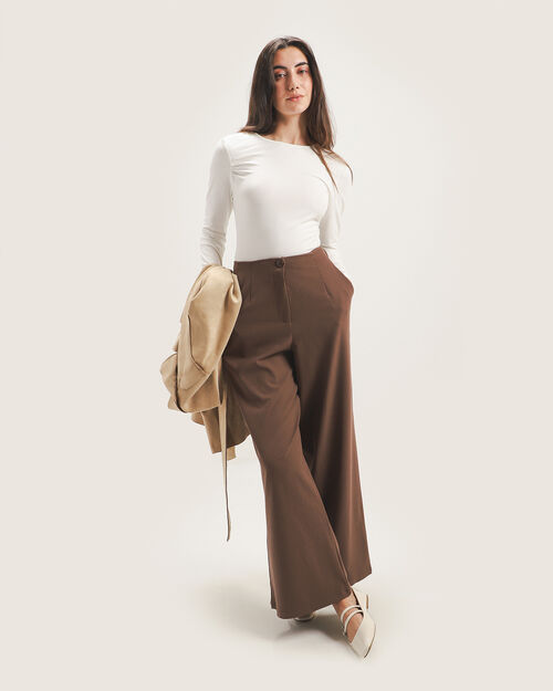 Pantalón Café Wide Leg