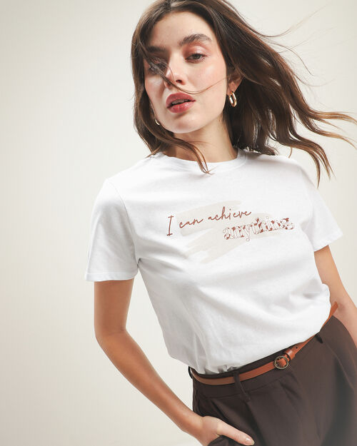 Playera Estampada Blanca