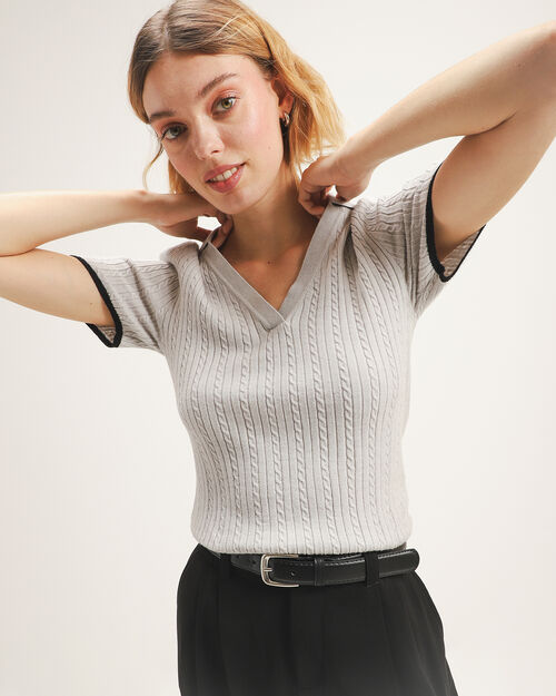 Polo Gris Manga Corta