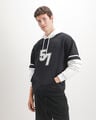 Sudadera Gr&aacute;fico Oversize,NEGRO