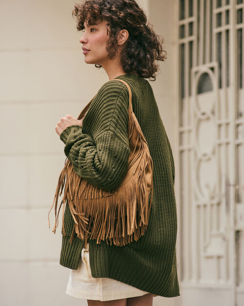 Suéter Verde Bolsas