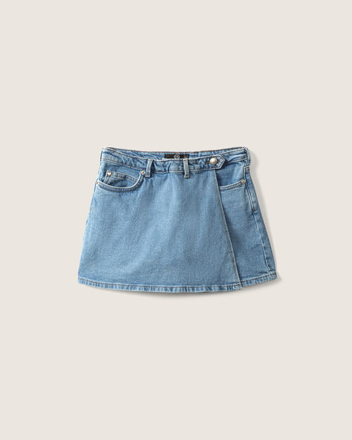 Short Falda Azul De Mezclilla