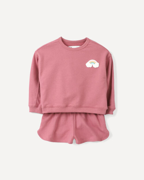 Conjunto Rosa Sudadera Y Short