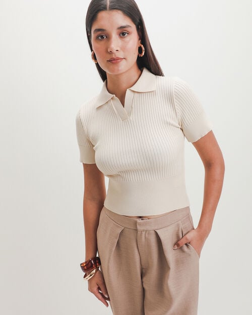Polo Beige Tejida