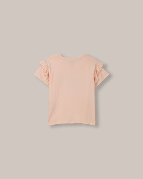 Playera Rosa Manga Volantes