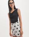 Top Blanco Drapeado,NEGRO