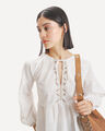 Blusa Blanca Bordada,CRUDO