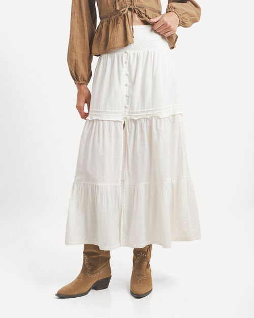 Falda Beige Botones