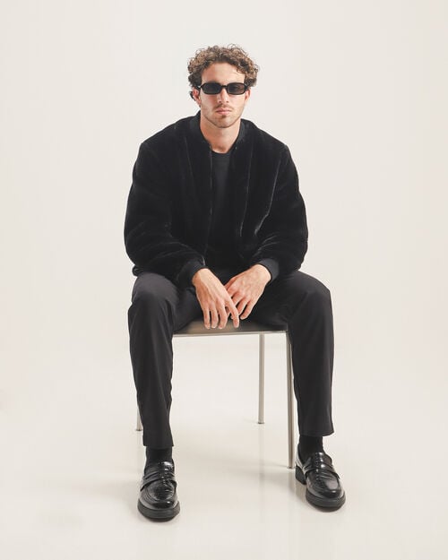 Chamarra Bomber Negra