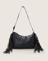 Bolso Hobo Flecos,NEGRO