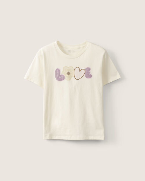 Playera Beige Texto Love