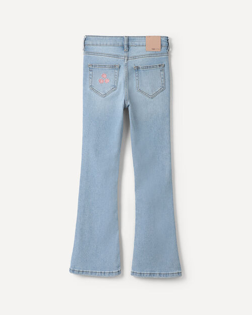 Jeans Flare Bordado Floral