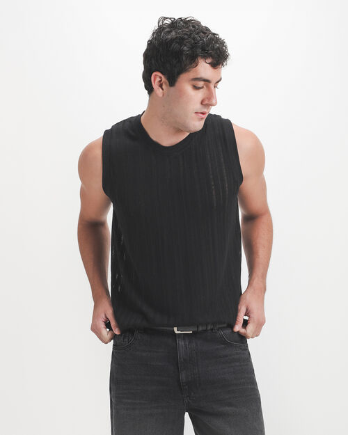 Playera Negra Sin Mangas