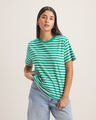 Playera Verde Rayas,VERDE PINO