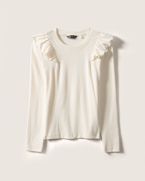 Playera Beige Con Volantes