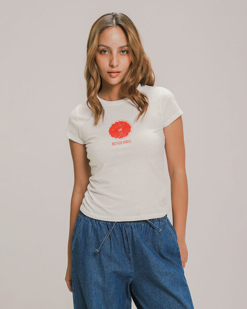 Playera Beige Estampada