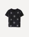 Playera Gr&aacute;fico Flores,NEGRO