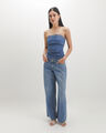 Jeans Fit Wide Leg,AZUL ACERO