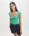 Crop Top Ajustado,VERDE PASTO