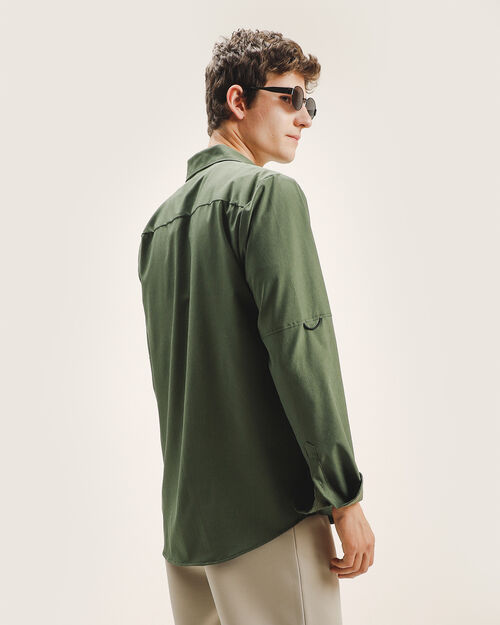 Camisa Fit Regular Olivo