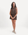 Short Falda Caf&eacute;,CAFE