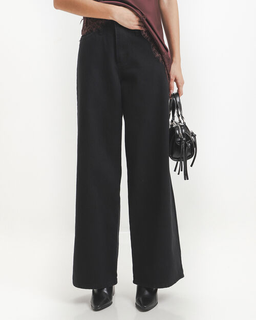 Jeans Wide Leg Negro