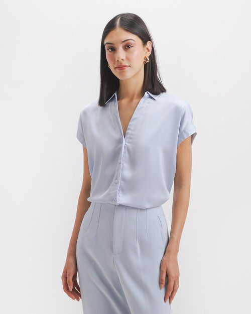 Camisa Satinada Azul