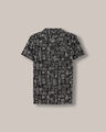 Camisa Estampada Manga Corta,NEGRO