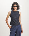 Top Peplum De Mezclilla,AZUL INDIGO