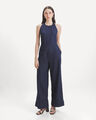 Jumpsuit Halter De Mezclilla,AZUL INDIGO
