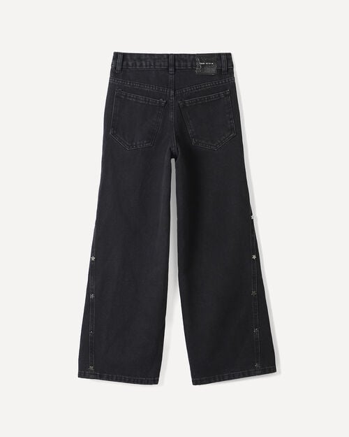 Jeans Wide Leg Negro