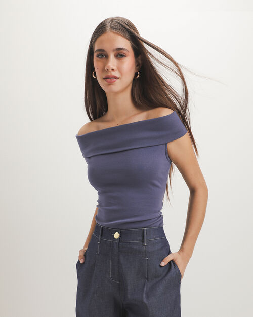 Top Azul Sin Mangas