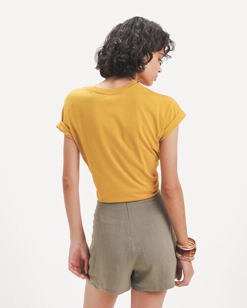 Playera Amarilla Estampada