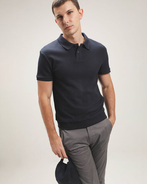 Polo Azul Manga Corta