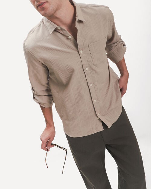 Camisa Textura Caf&eacute;