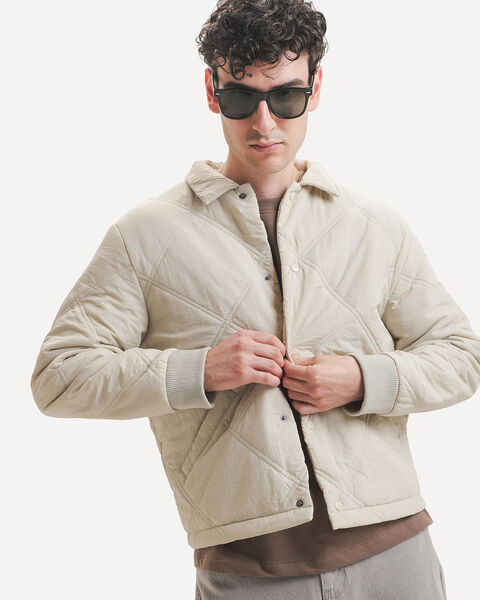 Chamarra Beige Acolchada