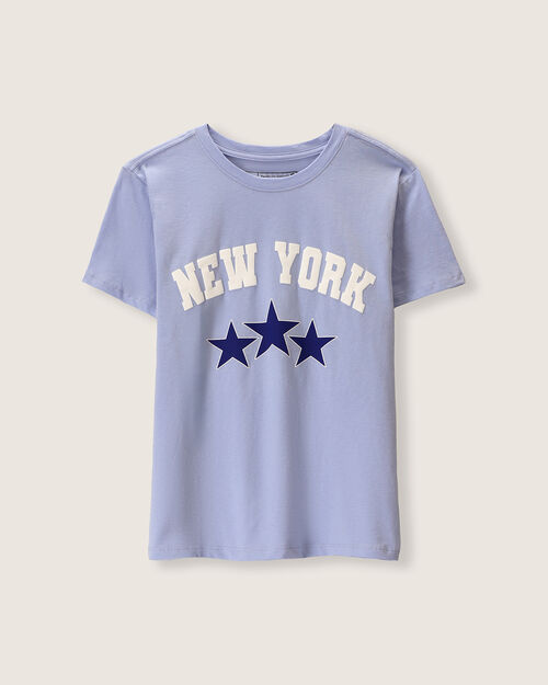Playera Azul Estampada