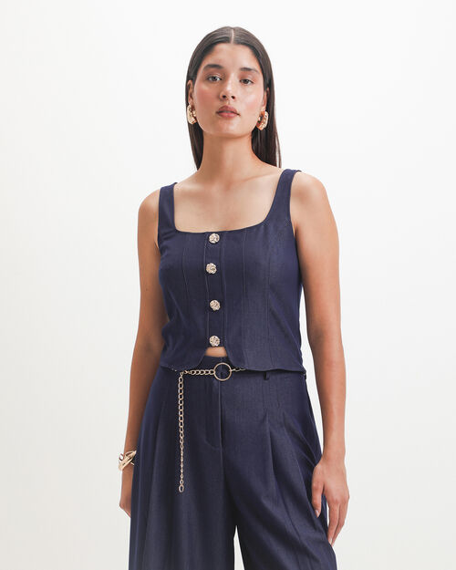 Blusa Azul Botones