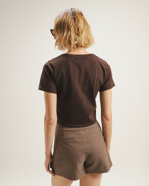 Playera Cropped Café