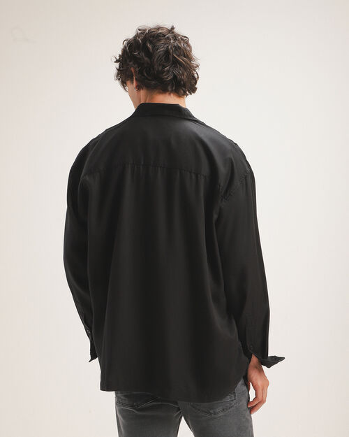 Camisa Negra Efecto Lavado