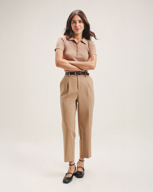 Pantalón Cropped Beige