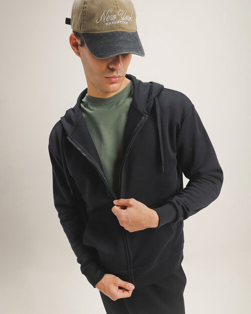 Sudadera Abierta Negro