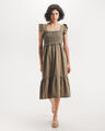 Vestido Verde Smock,OLIVO