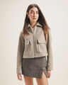 Abrigo Corto Negro,BEIGE