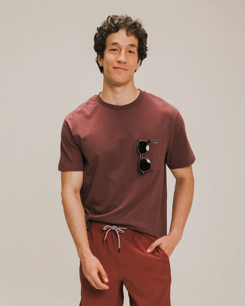 Playera Roja Efecto Lavado