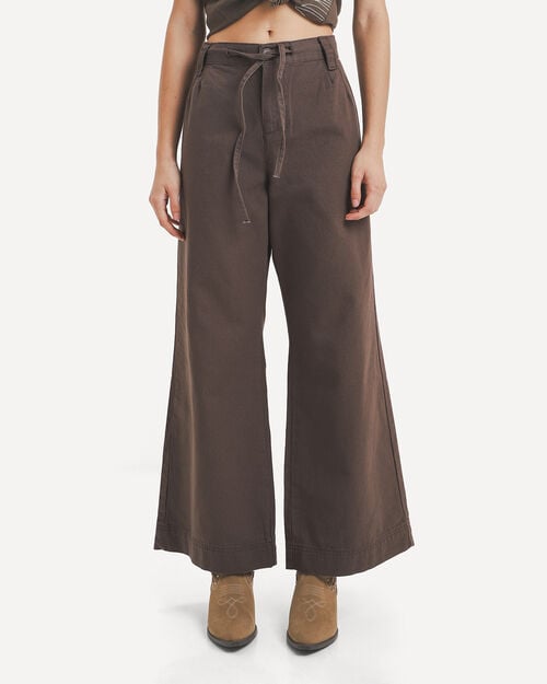 Pantal&oacute;n Caf&eacute; Wide Leg