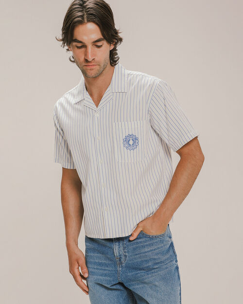 Camisa Boxy Rayas Blanca