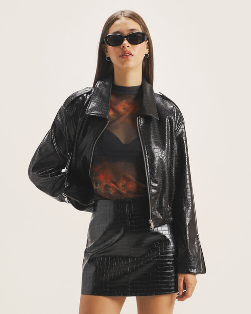 Chamarra Efecto Piel